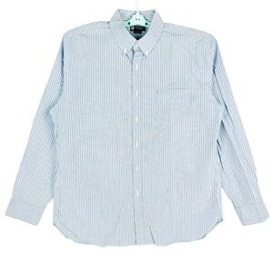 J. Crew Haberdashery Men's Blue/Green Striped Button-Down Shirt Size XL‎ 17-17.5